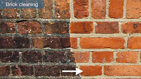 Professional brick cleaning restoration Kent - before and after showing dramatic improvement in brickwork appearance