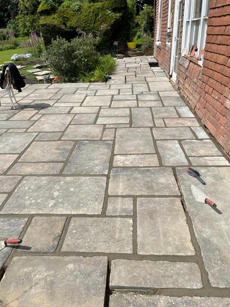 Professional patio repointing project Kent - gallery showcase of completed outdoor paving restoration